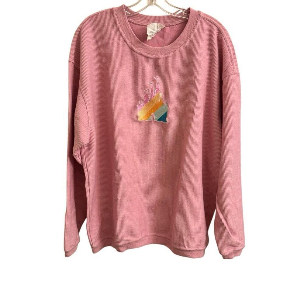 Jadelyn Brooke Do Your Thing Girl Pink Ribbed Long Sleeve Top Princess Castle XL